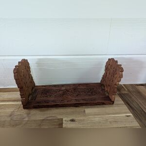 Vintage Hand Carved Expandable Book Holder